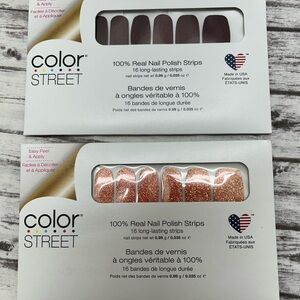 Color Street Nail Polish Strips - Brown and Gold